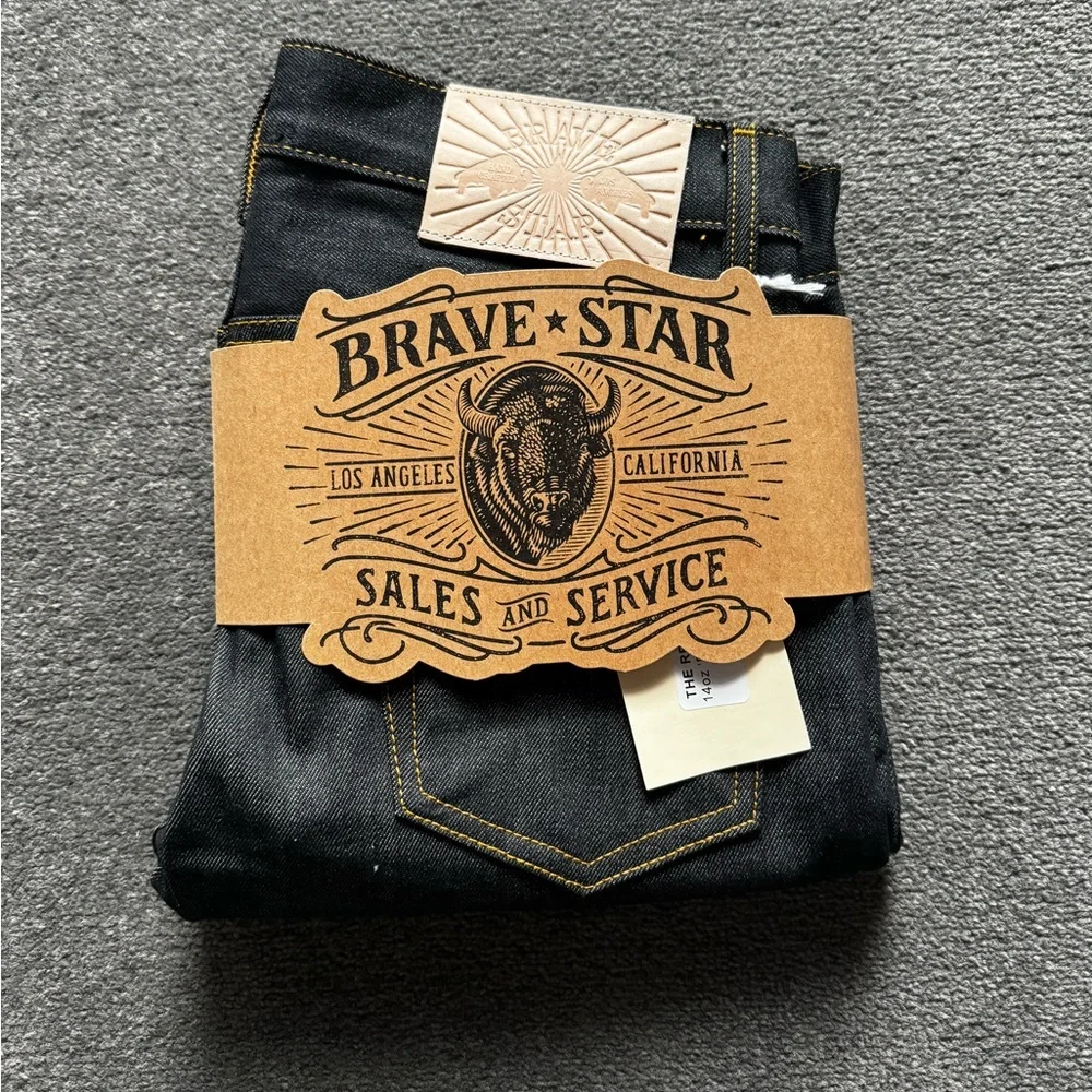 Brave Star regular taper 14oz ‘Bison’ Japan Selevedge Denim - 31x30 hemmed - Picture 4 of 4